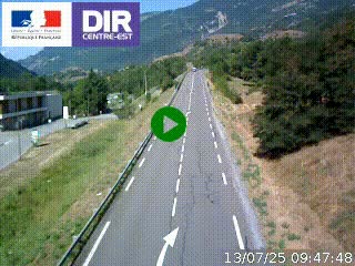 Web cam sur la N90 à Aime, en provenance de Bourg-Saint-Maurice et en direction d'Albertville