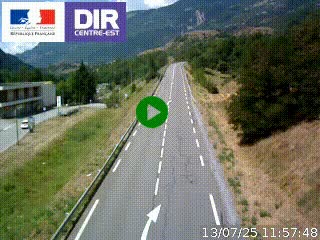 Web cam sur la N90 à Aime, en provenance de Bourg-Saint-Maurice et en direction d'Albertville