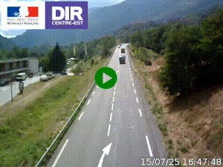 Web cam sur la N90 à Aime, en provenance de Bourg-Saint-Maurice et en direction d'Albertville