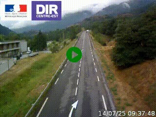 Web cam sur la N90 à Aime, en provenance de Bourg-Saint-Maurice et en direction d'Albertville
