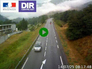 Web cam sur la N90 à Aime, en provenance de Bourg-Saint-Maurice et en direction d'Albertville