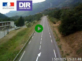 Web cam sur la N90 à Aime, en provenance de Bourg-Saint-Maurice et en direction d'Albertville