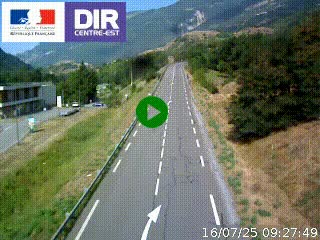Web cam sur la N90 à Aime, en provenance de Bourg-Saint-Maurice et en direction d'Albertville