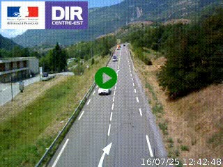 Web cam sur la N90 à Aime, en provenance de Bourg-Saint-Maurice et en direction d'Albertville