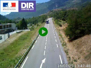 Web cam sur la N90 à Aime, en provenance de Bourg-Saint-Maurice et en direction d'Albertville