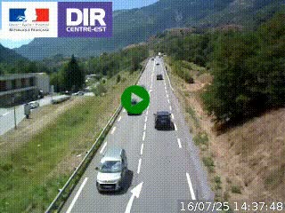 Web cam sur la N90 à Aime, en provenance de Bourg-Saint-Maurice et en direction d'Albertville