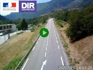 Web cam sur la N90 à Aime, en provenance de Bourg-Saint-Maurice et en direction d'Albertville