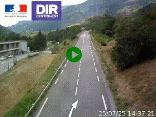 Web cam sur la N90 à Aime, en provenance de Bourg-Saint-Maurice et en direction d'Albertville