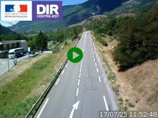 Web cam sur la N90 à Aime, en provenance de Bourg-Saint-Maurice et en direction d'Albertville
