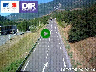 Web cam sur la N90 à Aime, en provenance de Bourg-Saint-Maurice et en direction d'Albertville