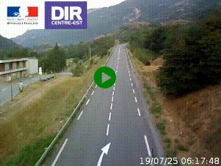 Web cam sur la N90 à Aime, en provenance de Bourg-Saint-Maurice et en direction d'Albertville
