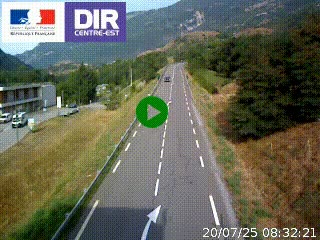 Web cam sur la N90 à Aime, en provenance de Bourg-Saint-Maurice et en direction d'Albertville