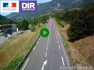 Web cam sur la N90 à Aime, en provenance de Bourg-Saint-Maurice et en direction d'Albertville