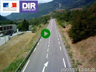 Web cam sur la N90 à Aime, en provenance de Bourg-Saint-Maurice et en direction d'Albertville