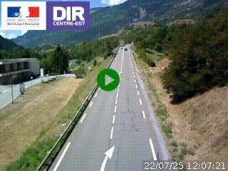 Web cam sur la N90 à Aime, en provenance de Bourg-Saint-Maurice et en direction d'Albertville