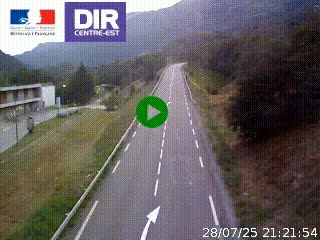 Web cam sur la N90 à Aime, en provenance de Bourg-Saint-Maurice et en direction d'Albertville