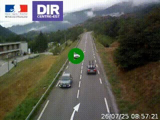 Web cam sur la N90 à Aime, en provenance de Bourg-Saint-Maurice et en direction d'Albertville