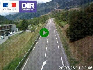 Web cam sur la N90 à Aime, en provenance de Bourg-Saint-Maurice et en direction d'Albertville