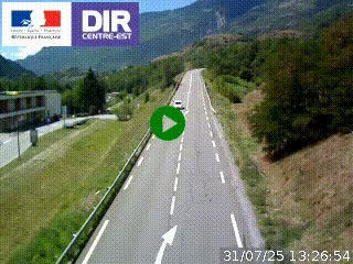 Web cam sur la N90 à Aime, en provenance de Bourg-Saint-Maurice et en direction d'Albertville