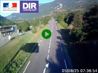 Web cam sur la N90 à Aime, en provenance de Bourg-Saint-Maurice et en direction d'Albertville