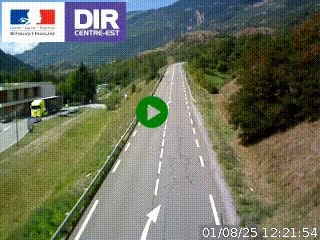 Web cam sur la N90 à Aime, en provenance de Bourg-Saint-Maurice et en direction d'Albertville