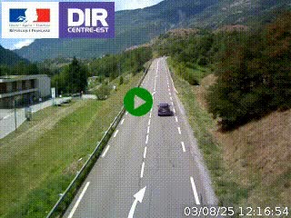 Web cam sur la N90 à Aime, en provenance de Bourg-Saint-Maurice et en direction d'Albertville