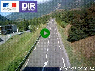 Web cam sur la N90 à Aime, en provenance de Bourg-Saint-Maurice et en direction d'Albertville