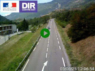 Web cam sur la N90 à Aime, en provenance de Bourg-Saint-Maurice et en direction d'Albertville