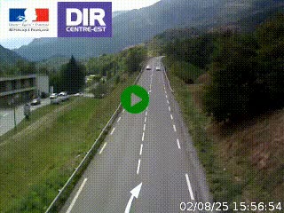 Web cam sur la N90 à Aime, en provenance de Bourg-Saint-Maurice et en direction d'Albertville