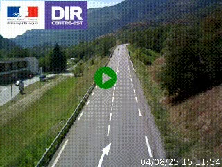 Web cam sur la N90 à Aime, en provenance de Bourg-Saint-Maurice et en direction d'Albertville