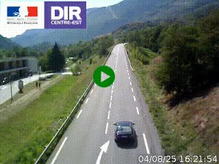 Web cam sur la N90 à Aime, en provenance de Bourg-Saint-Maurice et en direction d'Albertville