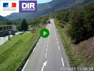 Web cam sur la N90 à Aime, en provenance de Bourg-Saint-Maurice et en direction d'Albertville