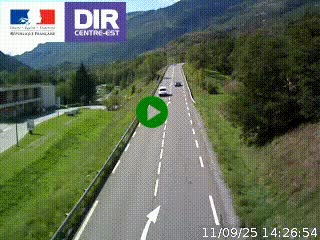 Web cam sur la N90 à Aime, en provenance de Bourg-Saint-Maurice et en direction d'Albertville
