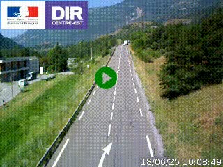Web cam sur la N90 à Aime, en provenance de Bourg-Saint-Maurice et en direction d'Albertville