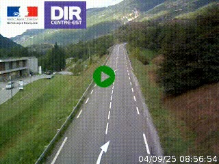 <h2>Web cam sur la N90 à Aime, en provenance de Bourg-Saint-Maurice et en direction d'Albertville</h2>