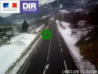 Web cam sur la N90 à Aime, en provenance de Bourg-Saint-Maurice et en direction d'Albertville