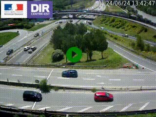 <h2>Caméra de circulation à Rondeau à la jonction de la Rocade-sud de Grenoble avec l'A480. Vue orientée vers Lyon</h2>