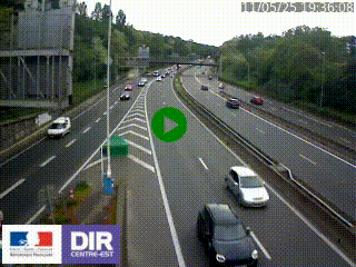Caméra autoroute sur A6 - Valvert, près de Lyon, en direction de Paris, à hauteur de la sortie 36 Porte du Valvert