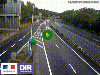 Caméra autoroute sur A6 - Valvert, près de Lyon, en direction de Paris, à hauteur de la sortie 36 Porte du Valvert
