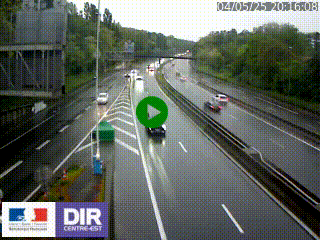 Caméra autoroute sur A6 - Valvert, près de Lyon, en direction de Paris, à hauteur de la sortie 36 Porte du Valvert