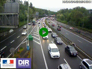 Caméra autoroute sur A6 - Valvert, près de Lyon, en direction de Paris, à hauteur de la sortie 36 Porte du Valvert