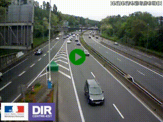 Caméra autoroute sur A6 - Valvert, près de Lyon, en direction de Paris, à hauteur de la sortie 36 Porte du Valvert