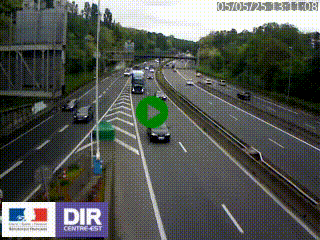 Caméra autoroute sur A6 - Valvert, près de Lyon, en direction de Paris, à hauteur de la sortie 36 Porte du Valvert