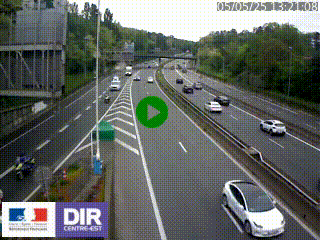 Caméra autoroute sur A6 - Valvert, près de Lyon, en direction de Paris, à hauteur de la sortie 36 Porte du Valvert
