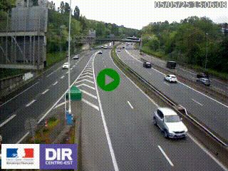 Caméra autoroute sur A6 - Valvert, près de Lyon, en direction de Paris, à hauteur de la sortie 36 Porte du Valvert