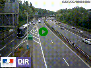 Caméra autoroute sur A6 - Valvert, près de Lyon, en direction de Paris, à hauteur de la sortie 36 Porte du Valvert