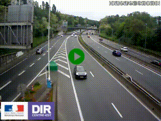 Caméra autoroute sur A6 - Valvert, près de Lyon, en direction de Paris, à hauteur de la sortie 36 Porte du Valvert