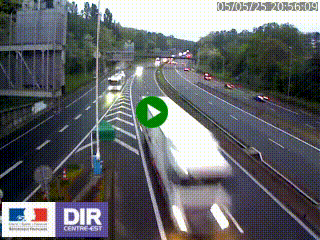 Caméra autoroute sur A6 - Valvert, près de Lyon, en direction de Paris, à hauteur de la sortie 36 Porte du Valvert