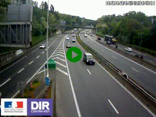 Caméra autoroute sur A6 - Valvert, près de Lyon, en direction de Paris, à hauteur de la sortie 36 Porte du Valvert