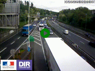 Caméra autoroute sur A6 - Valvert, près de Lyon, en direction de Paris, à hauteur de la sortie 36 Porte du Valvert